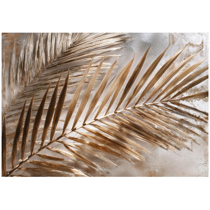 Fototapet, Frunze, Aurii, 400x280 cm, Modern, Vlies, Tapet, Pentru Dormitor, Camera, Living, Perete, Decorare, 16273VX8