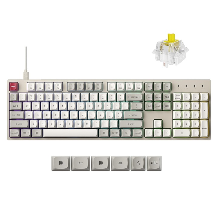 Геймърска клавиатура Keychron C2 Pro 8K QMK - С кабел, RGB LED, Hot-swappable, Super Banana Switch