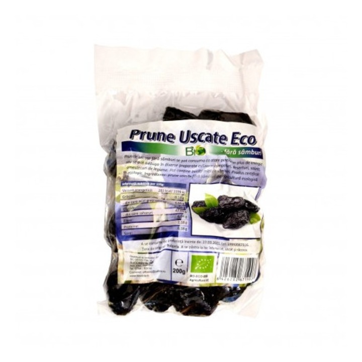 Prune uscate Eco Bio, fara samburi, 200g