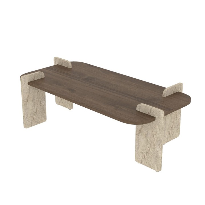 Masuta cafea Timeless Tools, 130 x 35 x 60 cm, Nuc