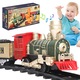 Juksun játékvonat, mozdony és sínek, hang- és fényeffektusok, élénk karácsonyi design, 57.5x8.9cm