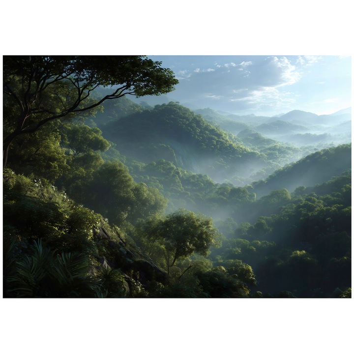 Fototapet 3D, Padure, Copaci, Peisaj, Natura, 400x280 cm, Modern, Vlies, Tapet, Pentru Dormitor, Camera, Living, Perete, Decorare, 16393VX8