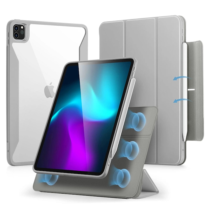Калъф за защита, съвместим с Rebound Hybrid, ESR, iPad Pro 11 (2024) / iPad Pro 11 (2025) - Сив