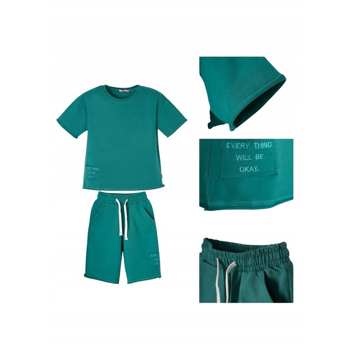 Set Haine Copii, Pantaloni Scurti Si Tricou, Verde, Verde