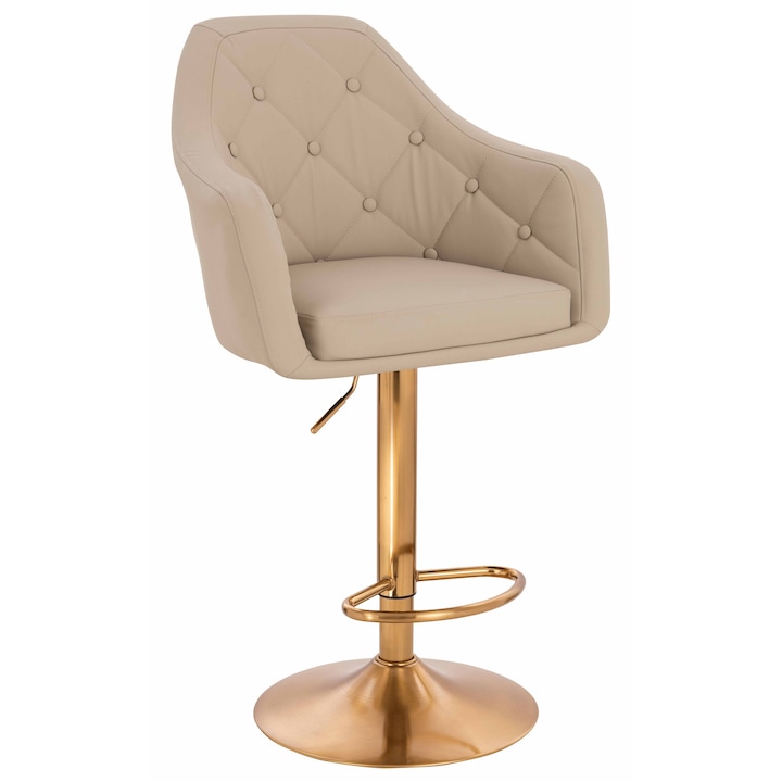 Scaun de birou, Votana, HR831W, Piele Ecologica Premium Soft, Baza Aurie, Caramel