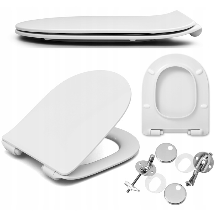 WC ülőke, Slim Premium, fehér, 43x37cm, Soft Close, antibakteriális