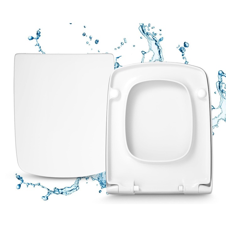 WC-ülőke, fehér, 45x37cm, Soft Close, Antibakteriális