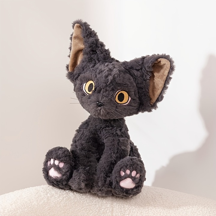 Jucarie de plus Deven Cat, neagra, 0 ani+, material poliester