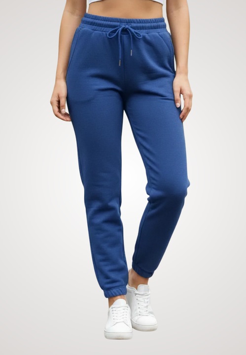 Pantaloni de trening dama din bumbac, culoare albastru