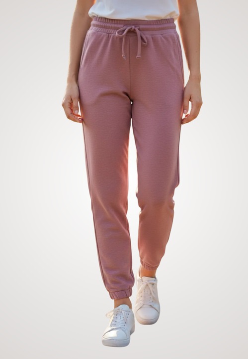 Pantaloni de trening dama din bumbac, culoare roz inchis