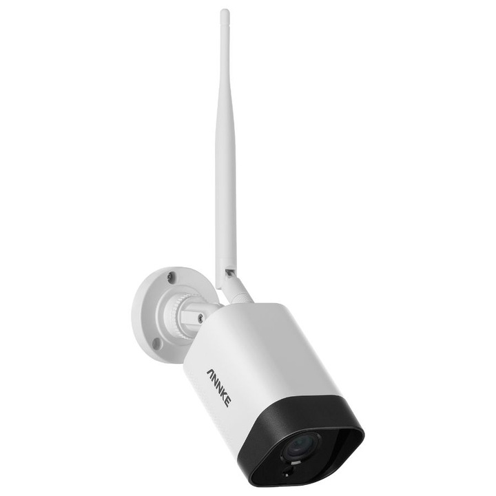 Sistem performant de supraveghere video WiFi ANNKE N48WHR+I71GK*4, NVR 8 canale, 4 camere tip Bullet 3MP, Super HD, vedere nocturna IR, audio, rezistent la intemperii