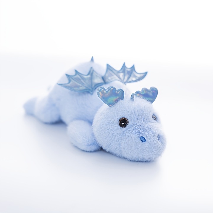 Jucarie de plus Dragon Mini, alb, 28x28cm, pentru copii 0+ ani