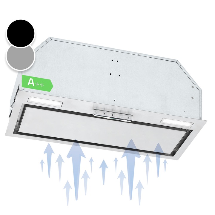 Hota de Bucatarie Incorporata Klarstein Camila 70 cm, 397 m/h, Led Touch, Otel Inoxidabil