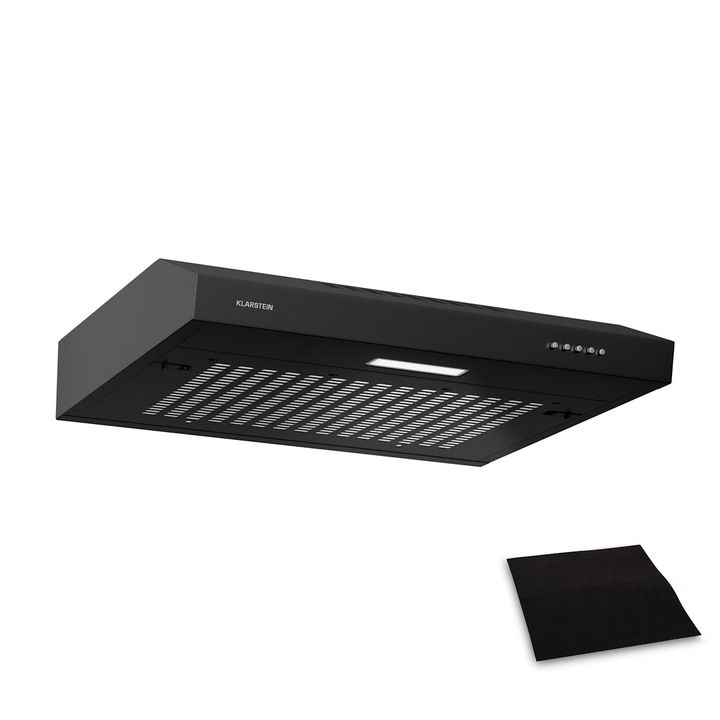 Hota incorporabilă Klarstein SlimVent 60, neagră, 200 m³/h, 10x60x48cm