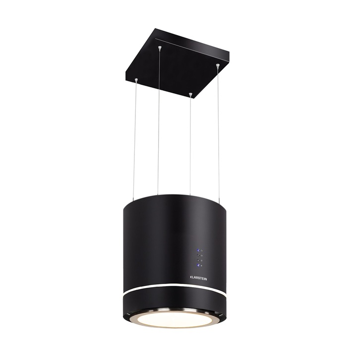 Hota de tavan Klarstein Tron Ambience, O 38 cm, recirculare 540 m/h, LED, negru