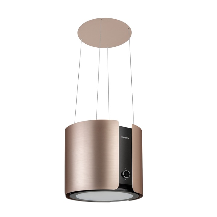 Hota insula Klarstein Skyfall, O 45 cm, recirculare 402 m³/h, LED, auriu