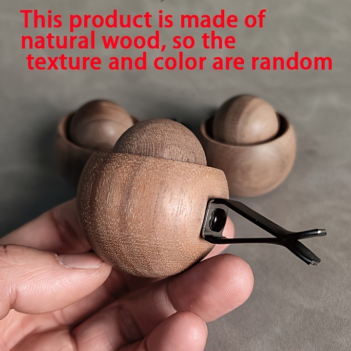 Odorizant auto din lemn de nuc natural, design elegant, fara parfum, fara baterie, 1 buc