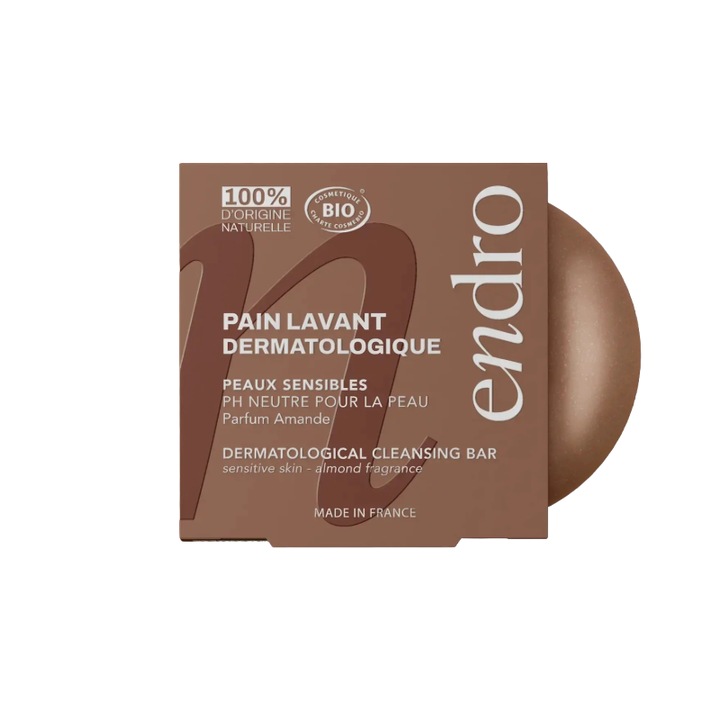 Săpun dermatologic Endro, 80ml, pH neutru, cu parfum de migdale, solid