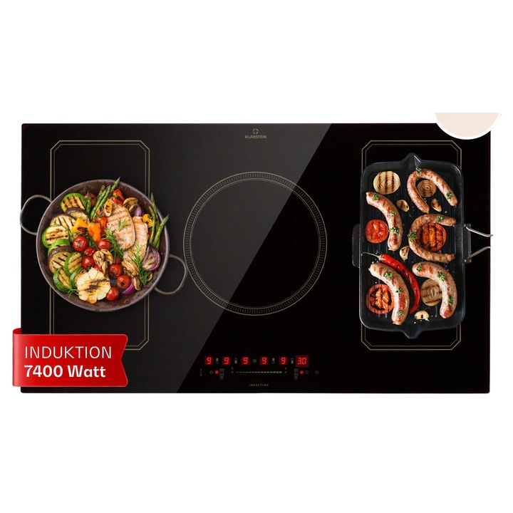 Klarstein, Victoria 5 Flex, Indukciós Főzőlap, Beépíthető, 7400 W, 2 Flex Zóna, Időzítő