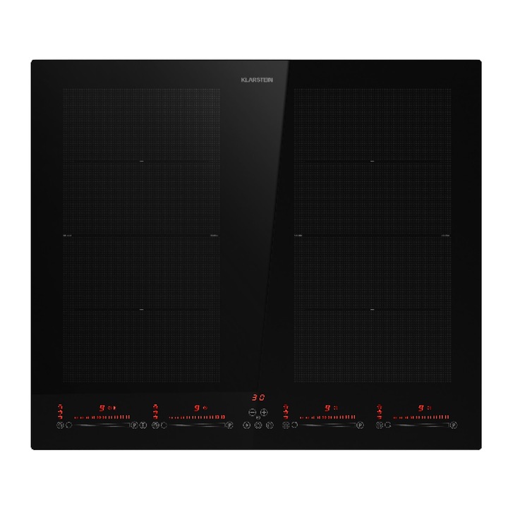 Plită electrică Klarstein Masterzone 90 Flex, 12 600 W, 5 zone, tehnologie Smart Flex, incorporată, 90x52x6cm