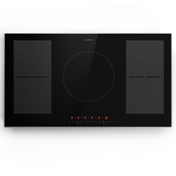 Plită cu inducție Klarstein Delicatessa 90 Hybrid Prime, 5 zone, 7200 W, sticlă ceramică, 90x6.1x52cm