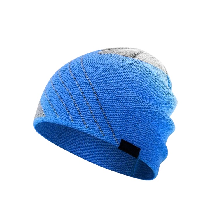 Caciulă tricotată UWOT, albastră, elastică, confortabilă, One-Size