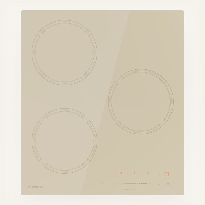 Plită cu inducție Klarstein Victoria, 3 zone de gătit, 6600W, control glisant, 45x51x6cm