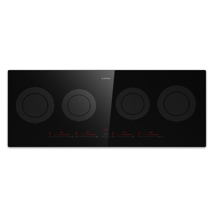 Klarstein Masterzone Slim Round indukciós főzőlap, 4 zónás, 7200 W, beépíthető, 90x35x6cm méretű