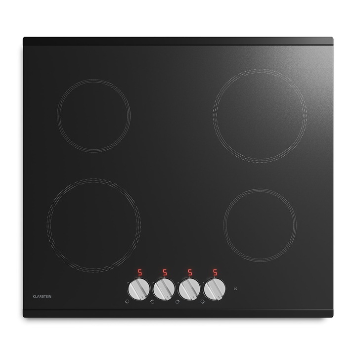 Plită electrică Klarstein Kochheld, 4 zone de gătit, 7200 W, 60 cm, sticlă mata