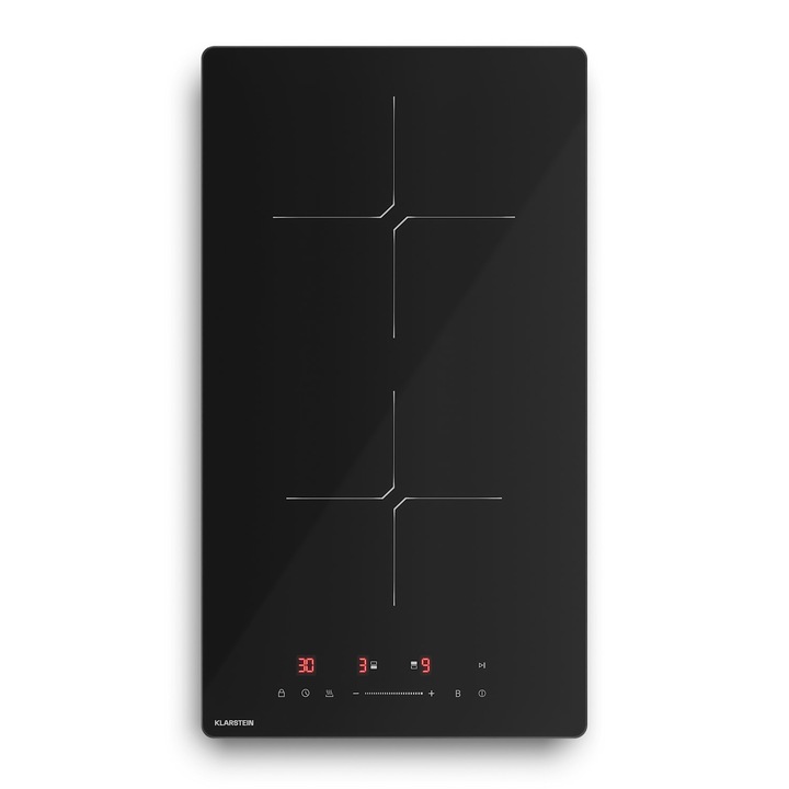 Plită electrică Klarstein PowerGlide, 2 zone de gătit, 3500 W, ceramica, 30 cm, modernă, compactă