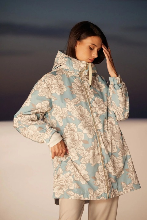 Trenci reversibil dama LOLA, stucco /reverse floral, marimea 36