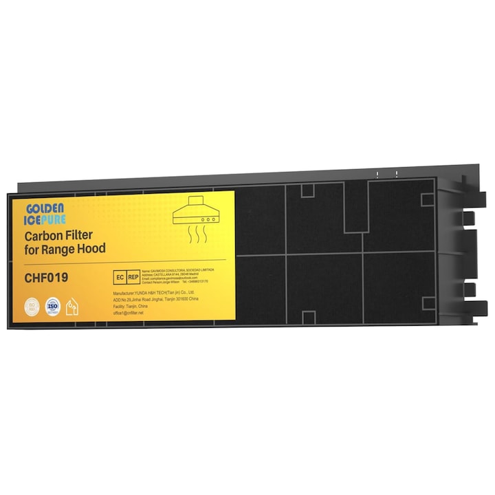 Filtru carbon activ GOLDEN ICEPURE pentru hota, compatibil KF60 / AEG 4055356002, filtru mirosuri hota