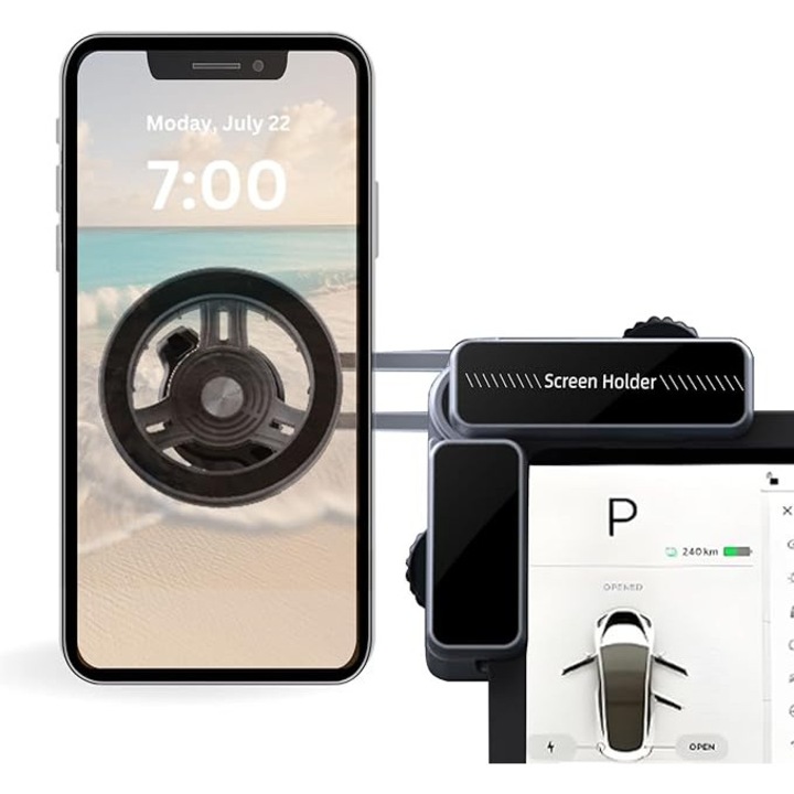 Магнитна стойка за телефон за Tesla Model 3 Model Y, съвместима с MagSafe, регулируема на 360°, мощни N52 магнити, стойка за телефон за кола за iPhone 121314151617 + метален пръстен за Android