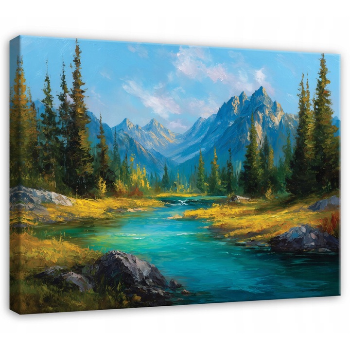 Канава картина, Планини, Пейзаж, 60x40 см, Картина, Декоративна, Всекидневна, Кухня, Картини за стена, PP16233O4