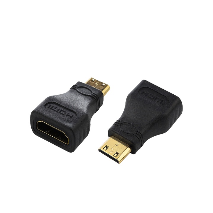 Set 10 adaptoare Mini HDMI la HDMI, rezolutie 4K, portabil, placate cu aur