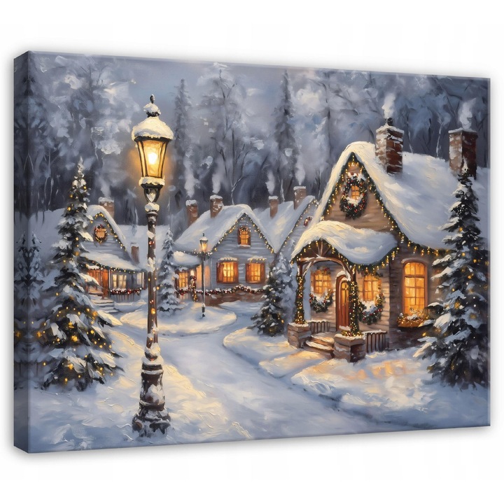 Канава картина, Празнична Коледа, 60x40 см, Картина, Декоративни, Всекидневна, Кухня, Картини за стена, PP16292O4