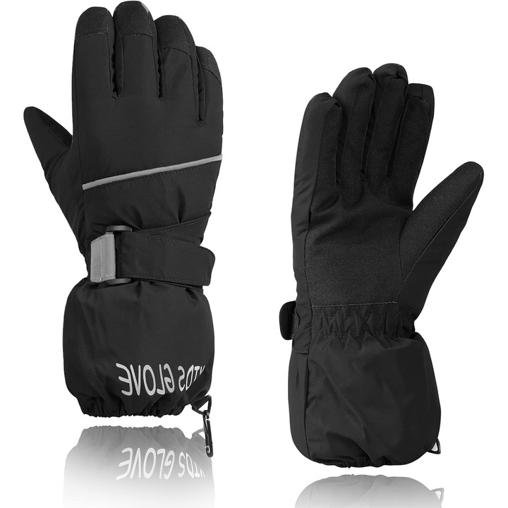 Manusi de iarna pentru copii 6-10 ani Negre