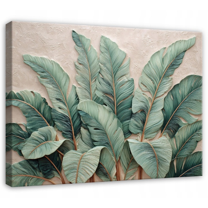 Канава Табло, Листа, Природа, Зелено, 60x40 см, Картина, Декоративно, Дневна, Кухня, Картини За Стена, PP16344O4