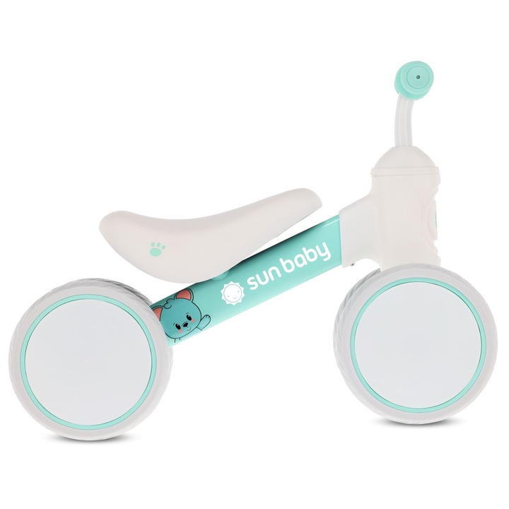 Bicicleta Fara Pedale Pentru Copii Petitride 4 Roti Roti Eva Cadru Otel 1 An Verde Menta
