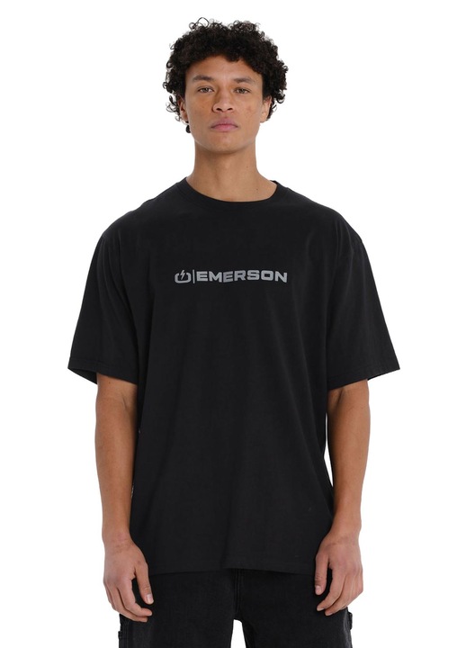 Tricou barbat cu maneca scurta, Emerson, negru