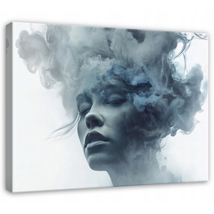Канава, Жена, Абстрактно, Синьо, 60x40 см, Картина, Декоративно, Дневна, Кухня, Картини за стена, PP15918O4