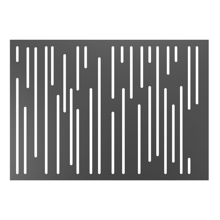 Panou metalic gard din tabla decupata G32A, otel, negru (RAL 9005), 1960 x 1100 mm