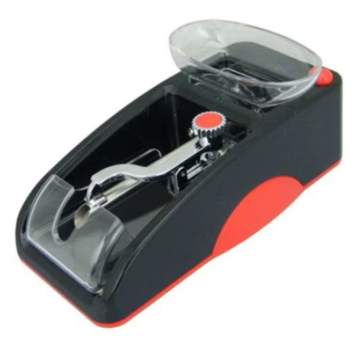 Aparat electric de injectat tutun, rosu/negru, cu reglaj densitate, compact