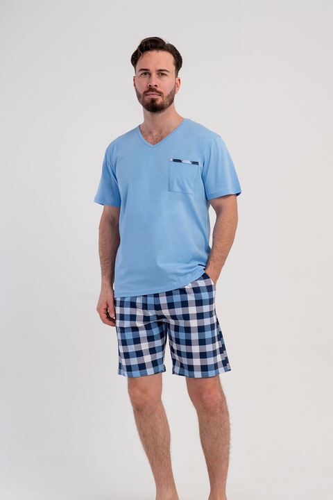 Pijama set 2 piese Vienetta, Bumbac, Model Lounge