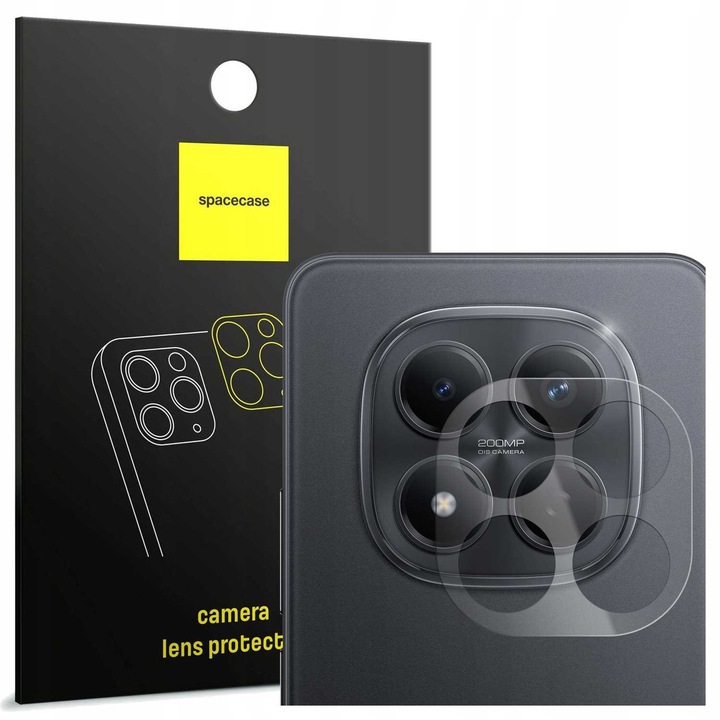 Защитно фолио за камера Spacecase, закалено стъкло Asahi Glass, прозрачно, 9H, за Redmi Note 15 Pro 5G/Pro Plus 5G, включен комплект за поставяне