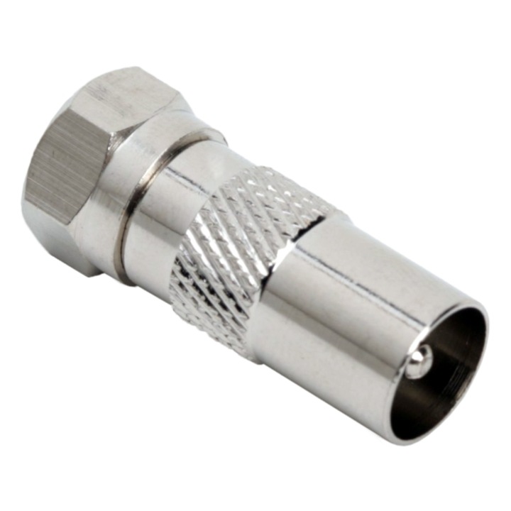 Adaptor Coaxial F Tata la TV Tata, Convertor Antena Coaxial Metalic, ươści