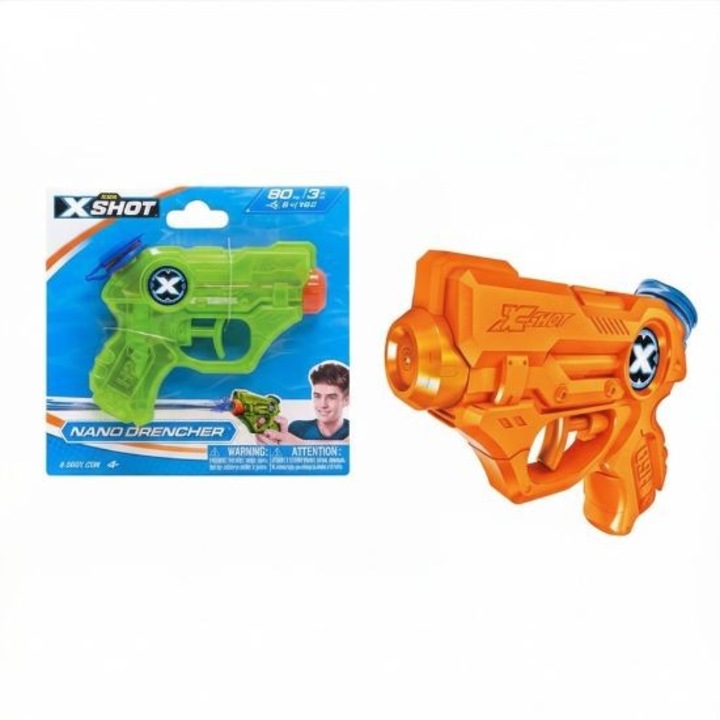 Pistol cu apa X−Shot Nano Drencher 02586, Zuru, ORANGE