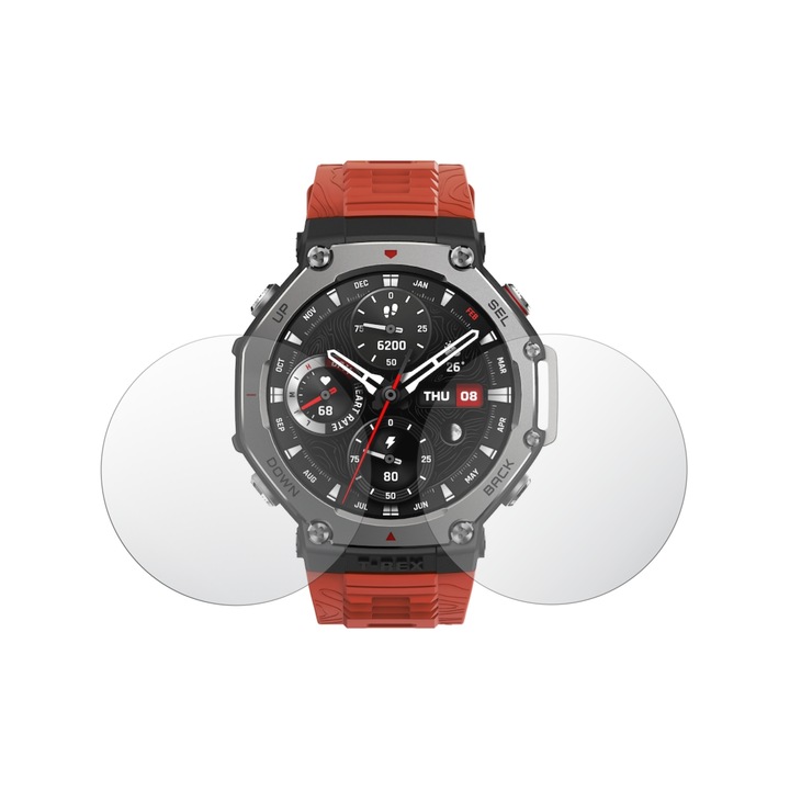 Set 2X Folie Protectie Ecran iSkinz pentru Amazfit T-Rex 3, Invisible Skinz HD, Siliconica Ultra-Clear cu Acoperire Totala, Adeziva si Flexibila