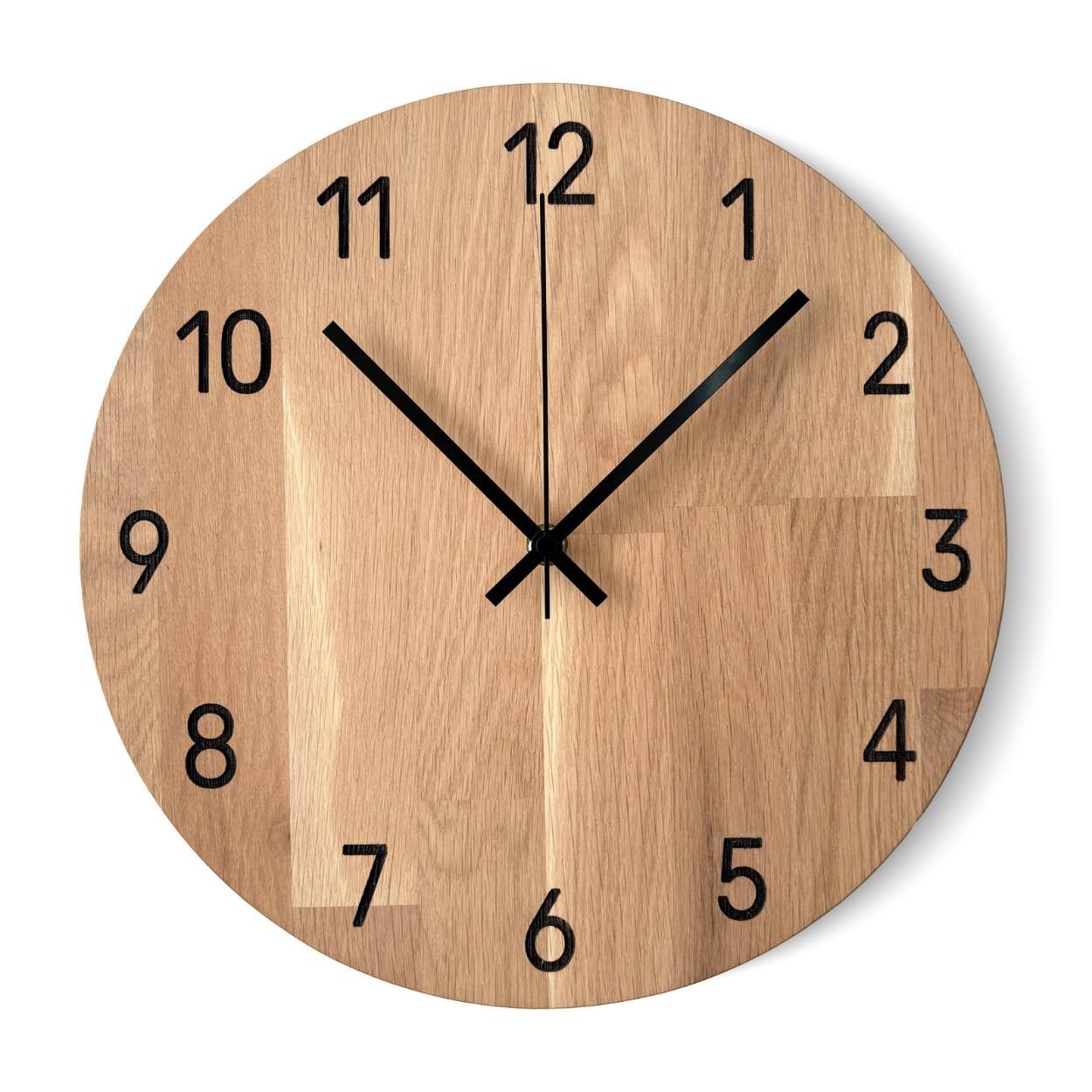 Ceas de perete vintage, BGHYHYHI, 30cm, lemn maro inchis, functie