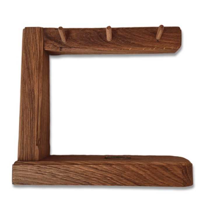 Suport chei, lemn natural de Stejar, handmade, 20x24cm